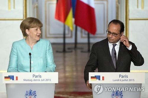 메르켈 독일 총리와 올랑드 프랑스 대통령 