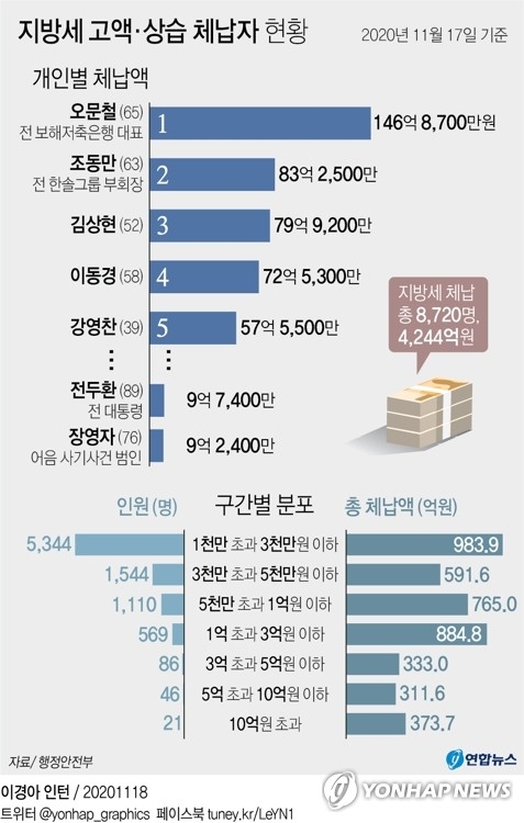 지방세 고액 상습 체납 명단 행정안전부 행안부 지자체 지방자치단체