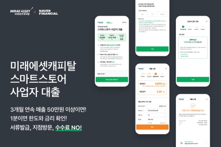 네이버파이낸셜 미래에셋캐피탈 스마트스토어 SME 중소상공인 대출 금융 포털 