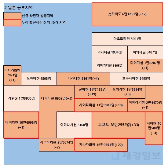 20일 일본 코로나 확진자 현황