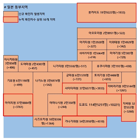 17일 일본 코로나 확진자 현황