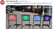 페르타라이트가 품절됐다는 주유소 안내판 [CNN 인도네시아 트위터 캡처. 재판매 및 DB 금지]