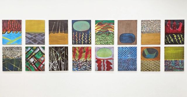 [한생곤, 주역 64괘, 캔버스에 안료, 호분, 아크릴, 213 x 656 cm]