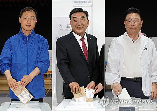 6.3 지방선거 울산시장 후보 3인 사전투표 완료... '행정력&middot;경륜&middot;단일화' 앞세워 지지 호소