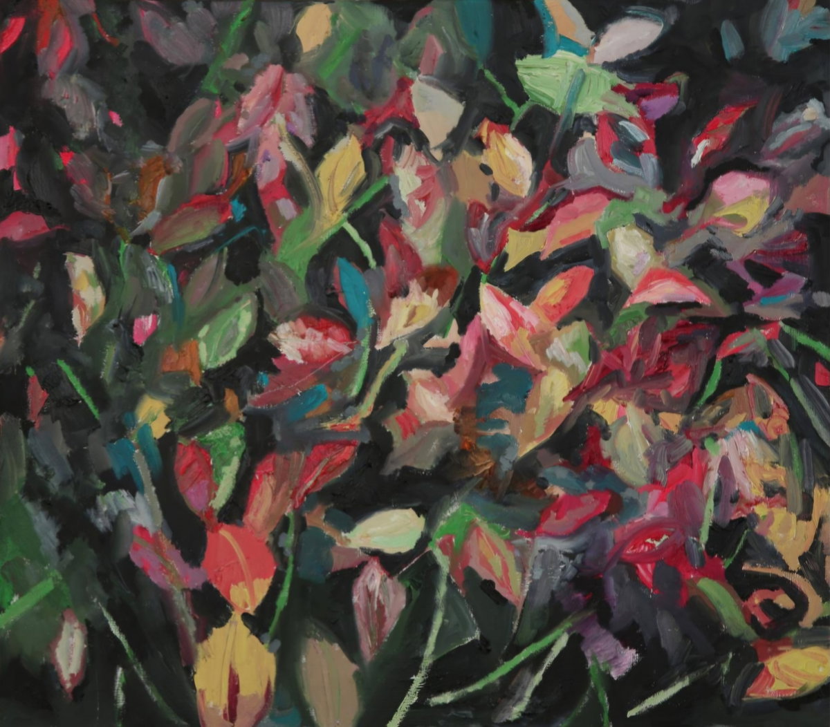 [밤 단풍 53x45.5cm , Oil on linen, 2023]
