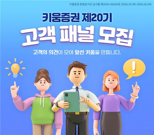 키움증권, 제20기 고객패널 모집 통한 서비스 최적화 단행... 소비자 보호 강화에 역점