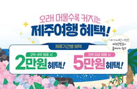 제주 체류 길어질수록 혜택 확대... 관광공사, 2박 이상 여행객에 최대 5만원 지원