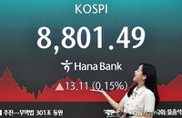 코스피 사상 첫 8,900선 돌파 후 8,801 마감... 장중 430P 롤러코스터 장세