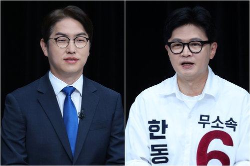 부산 북갑 '초박빙' 접전, 하정우 42.6%&middot;한동훈 41.6% 지상파 출구조사 결과 발표