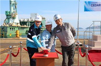 삼성重, '세계 최초' 3기 동시 건조…축구장 2.5배 '시더 FLNG' 진수!