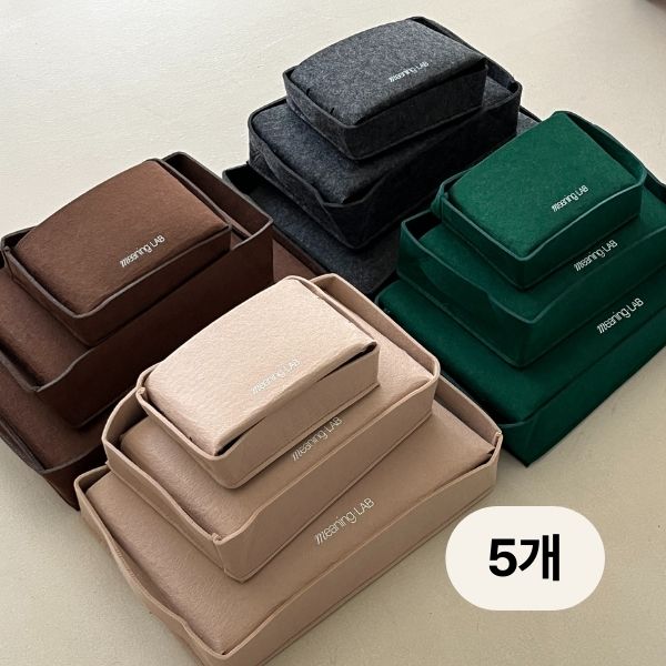 답례품 선물 추천 접이식 덮개형 수납박스 쇼핑백 세트 L(38*28*28cm), 베이지