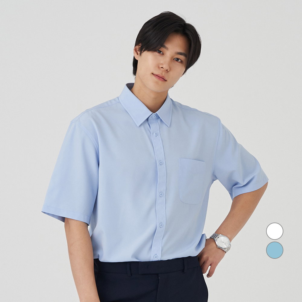 캐럿 구김 없는 링클프리 반소매 셔츠