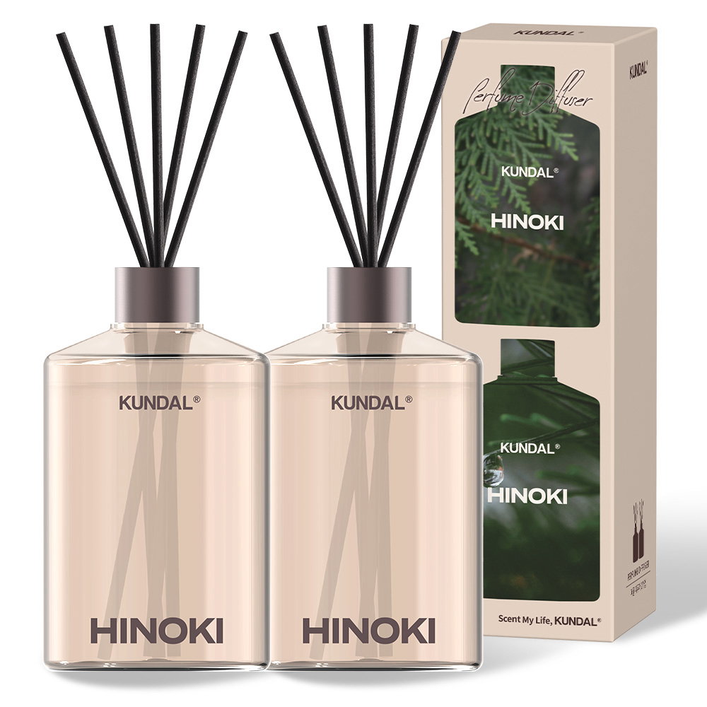 쿤달 시그니처 퍼퓸 디퓨저 세트, 히노키, 500ml, 2개