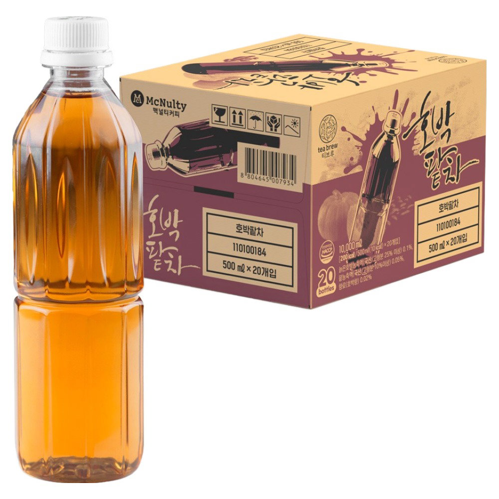 맥널티커피 티브루 호박팥차 무라벨, 20개, 500ml