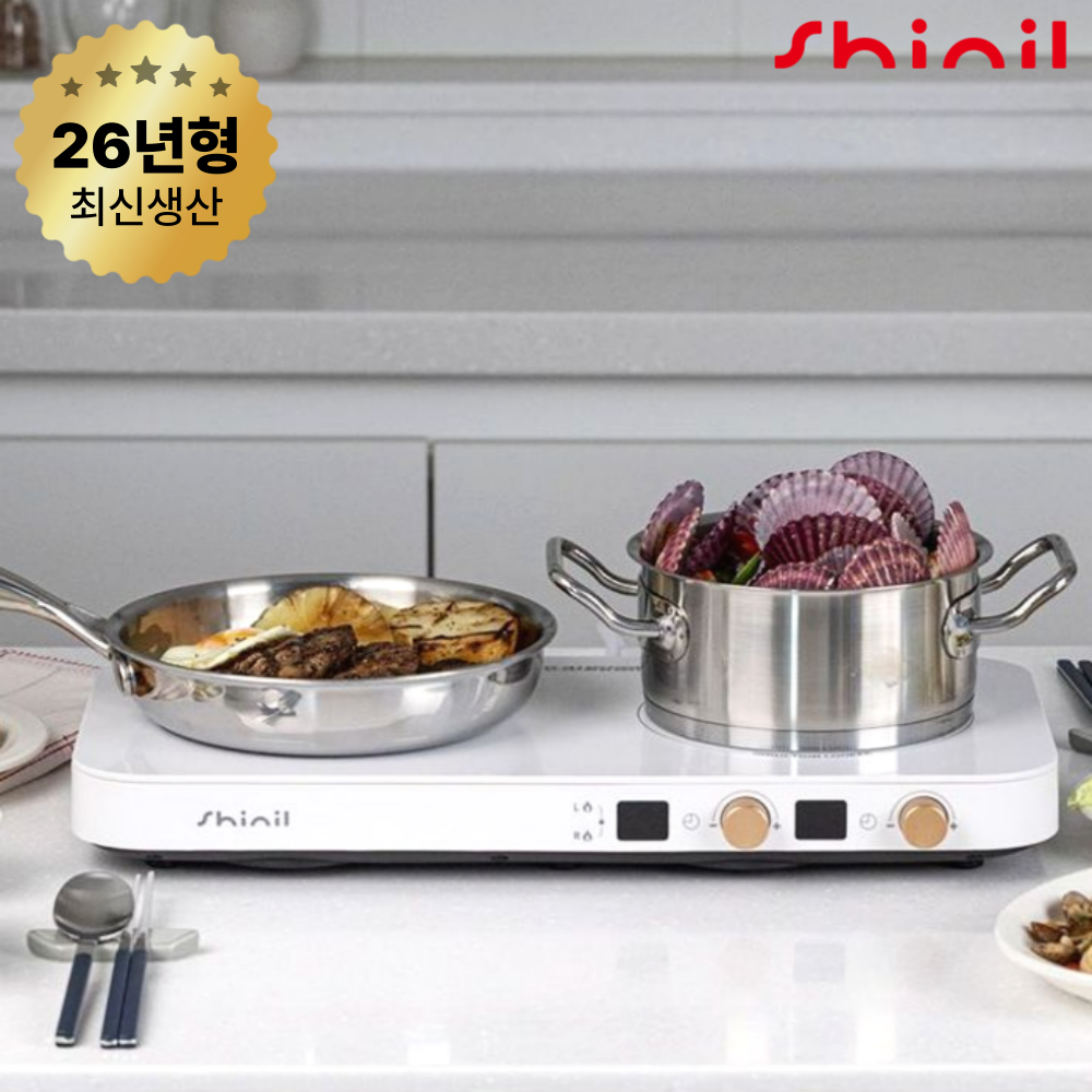 신일 프리미엄 2구 인덕션 ,전기레인지, 일반형, SHL-DB339WH