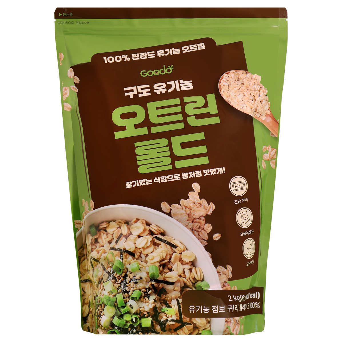 구도 오트린 유기농 롤드오트 오트밀 2kg 핀란드산, 2kg, 1개