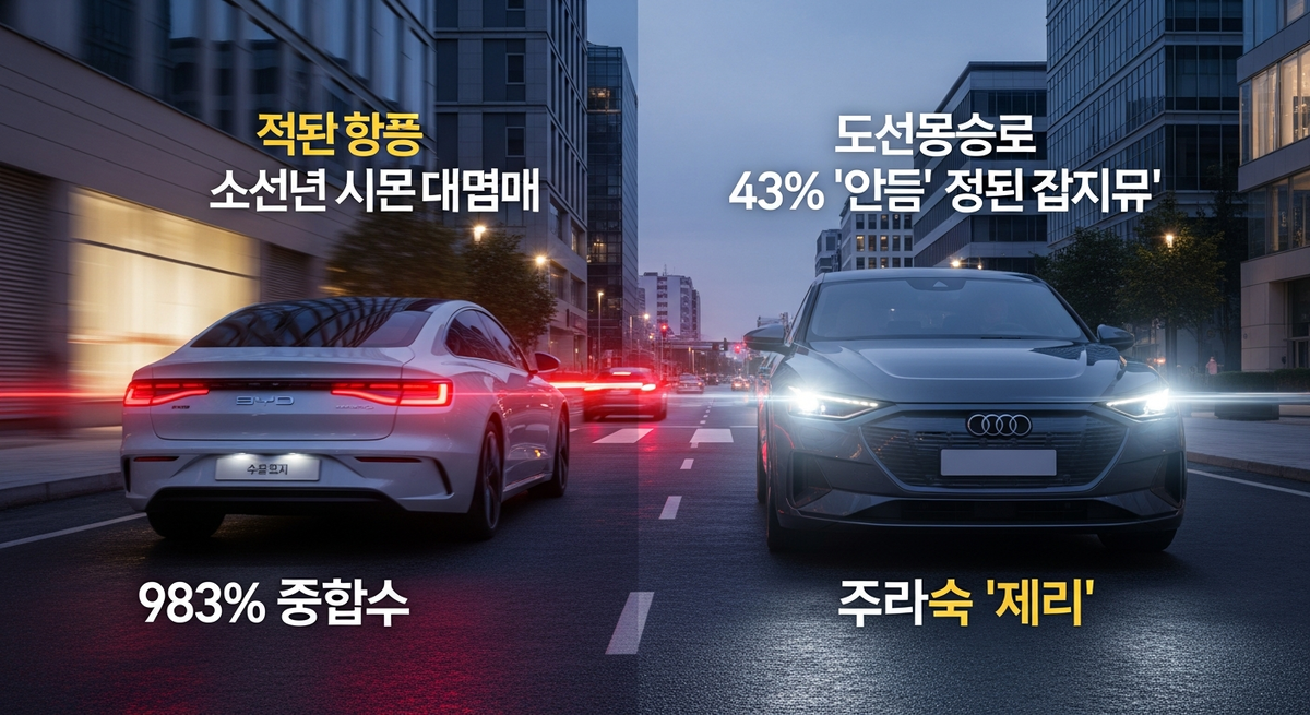 BYD 983% 질주 속…아우디, 43%↑ '회복' 넘어 미래 '점등'