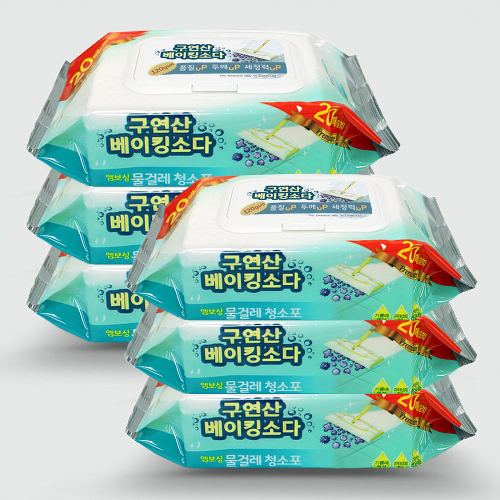 에파타클린업 구연산베이킹소다 물걸레청소포 중형, 6개