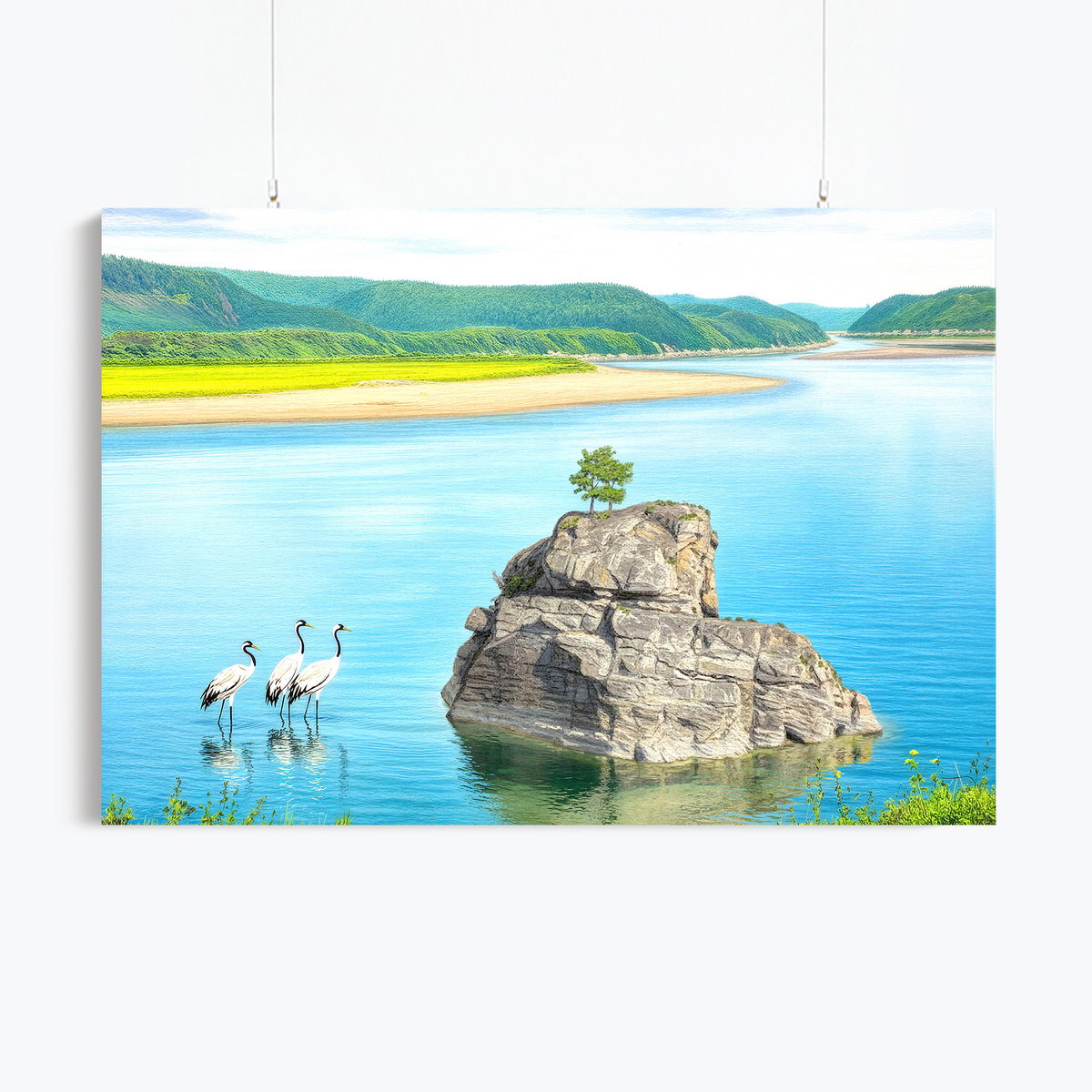 돈들어오는 의령 명당 바위 3종 그림 풍수 인테리어 그림 캔버스 액자 인테리어 감성 거실 침실 대형, 01.돈들어오는 명당 바위