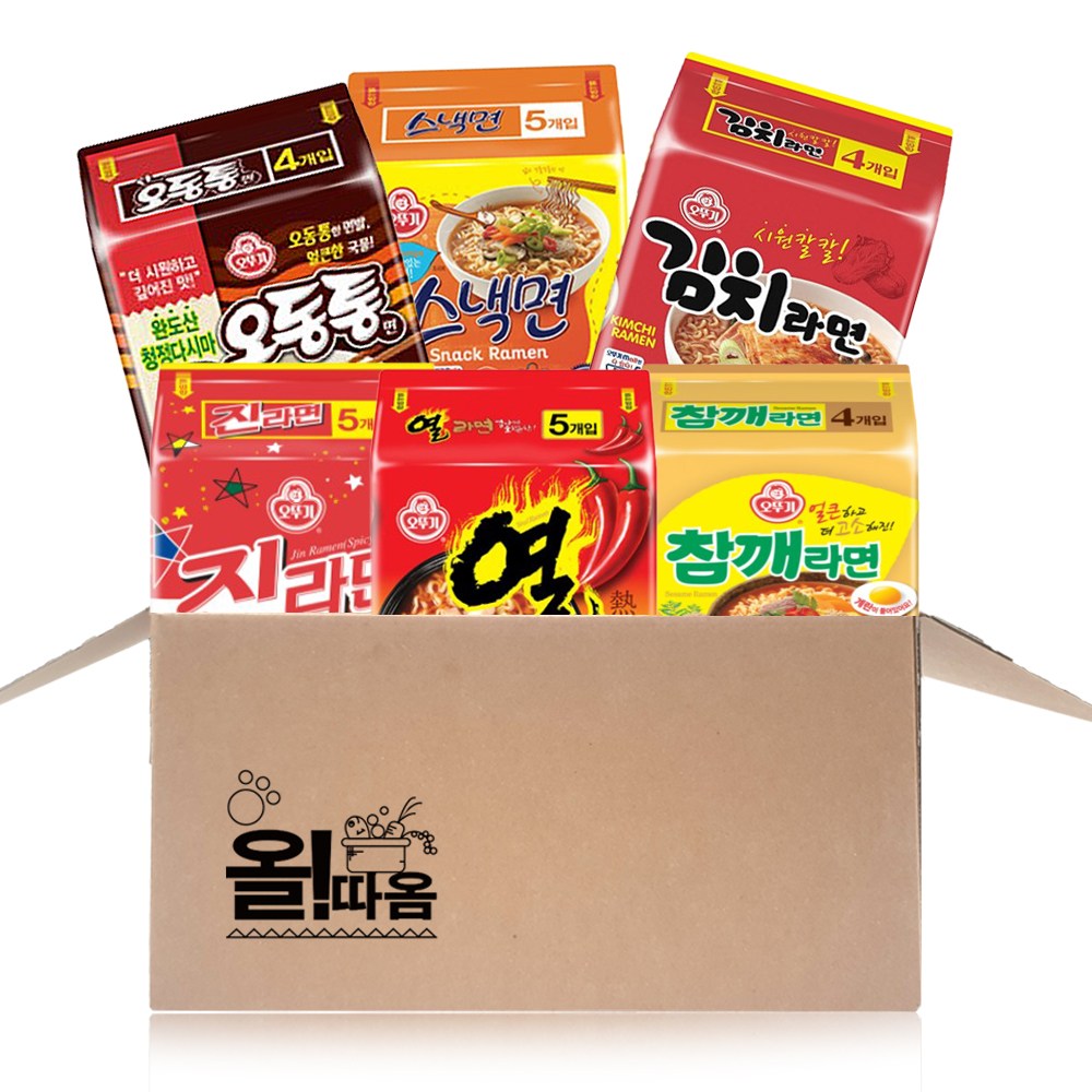 올따옴멀티라면 진매5 열라면5 스낵5 오동통4 참깨4 김치4, 1세트