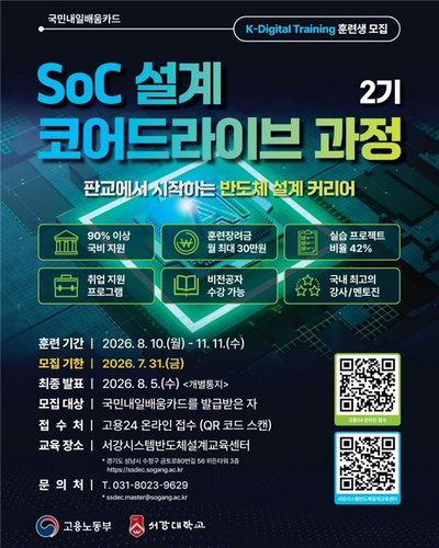 '국민내일배움카드'로 반도체 전문가 꿈꾼다면? 서강대 SoC 2기 주목!