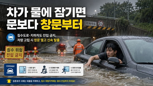 전북 3년간 53대 침수 비상! 소방본부 「지하차도 진입 금물」