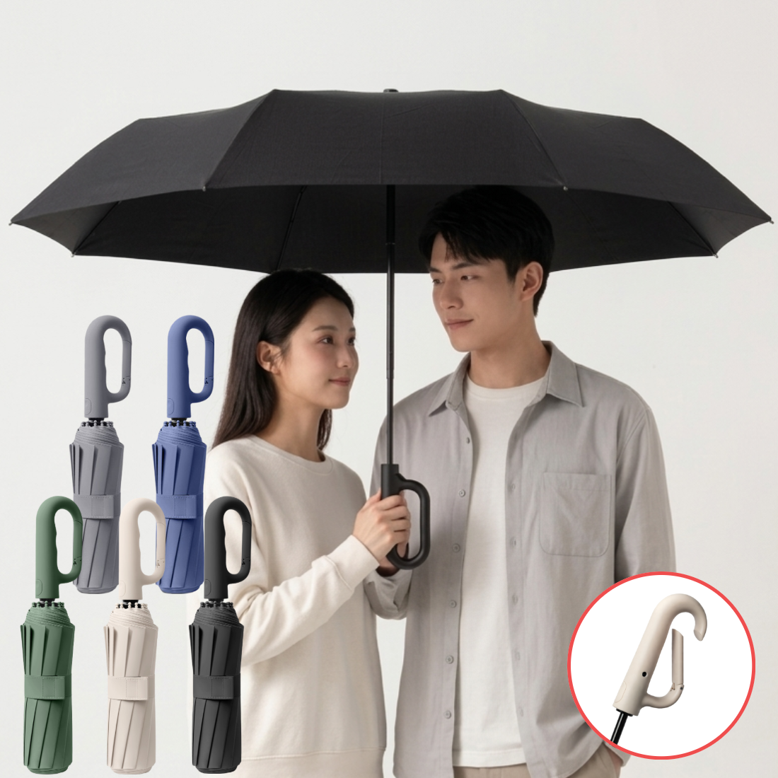 루키온 튼튼한 접이식 초대형 자동 3단 암막 우산