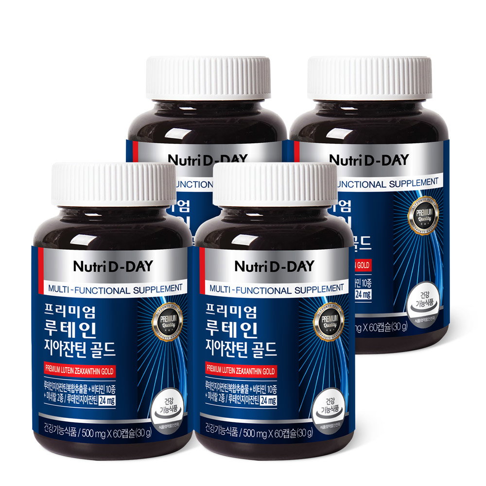 뉴트리디데이 프리미엄 루테인 지아잔틴 골드 30g, 60정, 4개