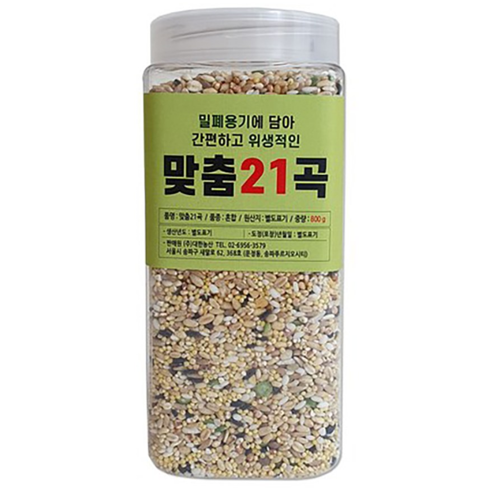 대한농산 통에담은 슈퍼푸드 5곡 플러스 맞춤혼합 21곡, 800g, 2개