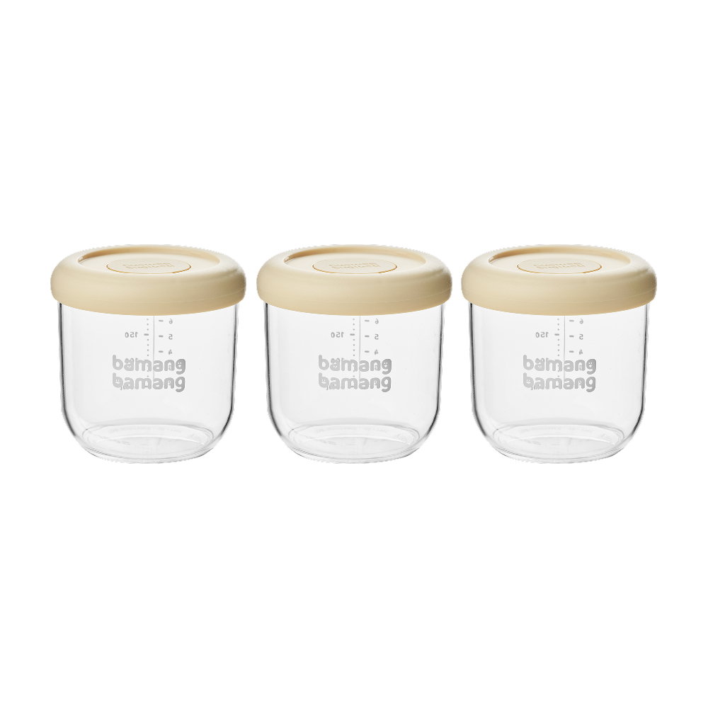바망바망 이유식 용기, 3개, 아이보리, 240ml