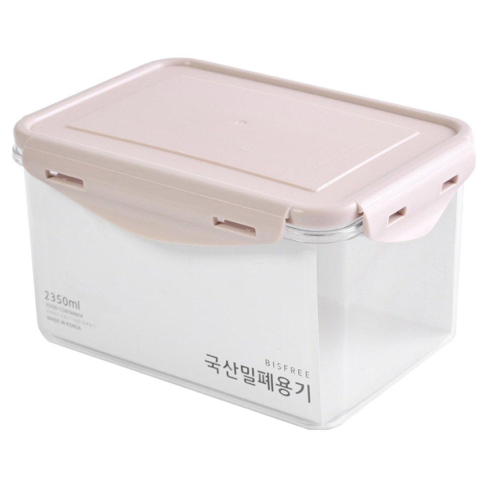 QUIDNOVI 국내산 직사각 밀폐용기 인디핑크, 1개, 2.35L