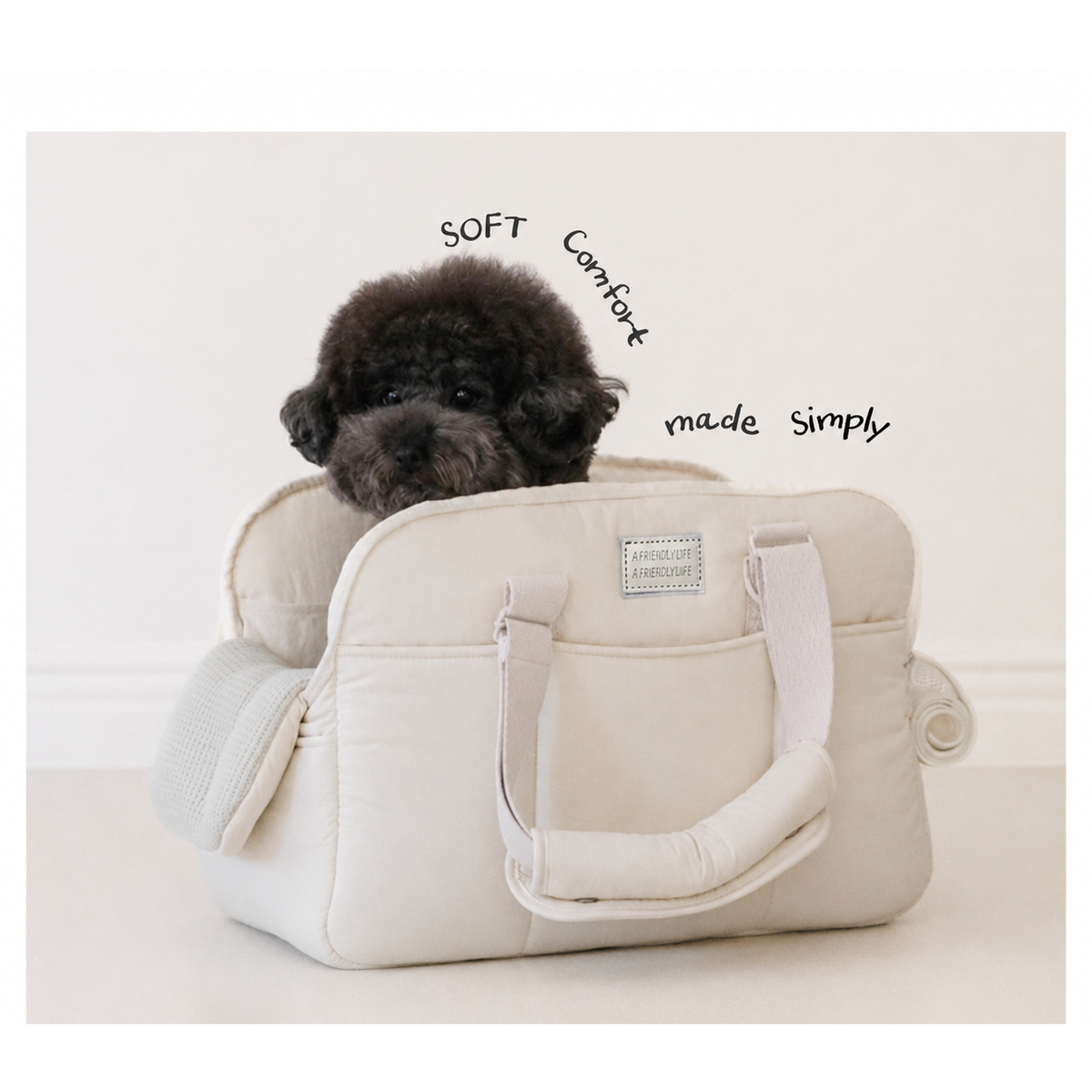 IAE MARON BAG 마롱백 강아지 소형견 포근한 이동가방, 1개, 포근크림해