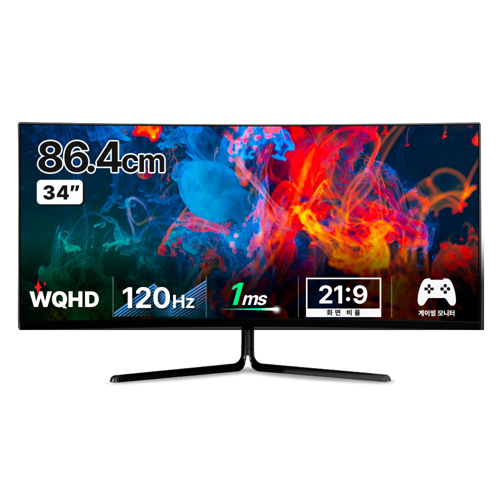 한성컴퓨터 WQHD 1500R 120Hz 게이밍 커브드 모니터, 86.4cm, TFG34Q10W(일반)