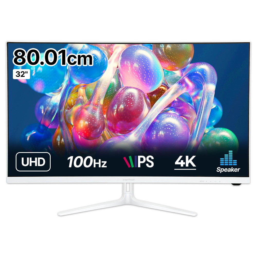 인터픽셀 4K UHD IPS 100Hz 컴퓨터 모니터 화이트, IPU3220(무결점), 80.01cm