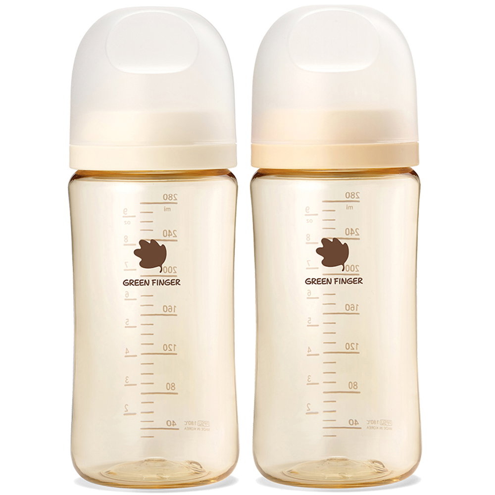 베베그로우 PPSU 노꼭지 젖병 트윈팩, 크림   베이지, 280ml, 1세트
