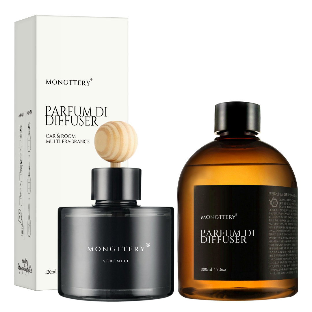 몽때리 차량용 방향제 120ml 본품   300ml 리필 세트, 시트러스라벤더, 1세트