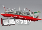 대우조선해양이 개발한 독립형 LNG 저장 화물창 '액티브(아래)'와 이를 탑재한 LNG-FPSO의 개념도(위)