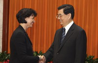 중국과 스위스 정상의 악수