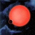 사진은 과학자들의 연구를 토대로 그려진 신종 행성 GJ 1214b의 상상화. 출처=NASA
