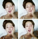 신지수, 무결점 민낯 침대 셀카 공개