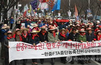 한·중 자유무역협정(FTA) 반대 거리 행진