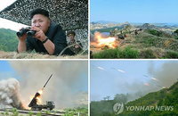 北 김정은, 동해안 최전방부대 포 사격훈련 지도