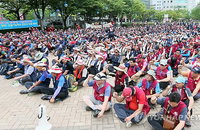 인천건설노조 처우개선 촉구 동맹파업 집회