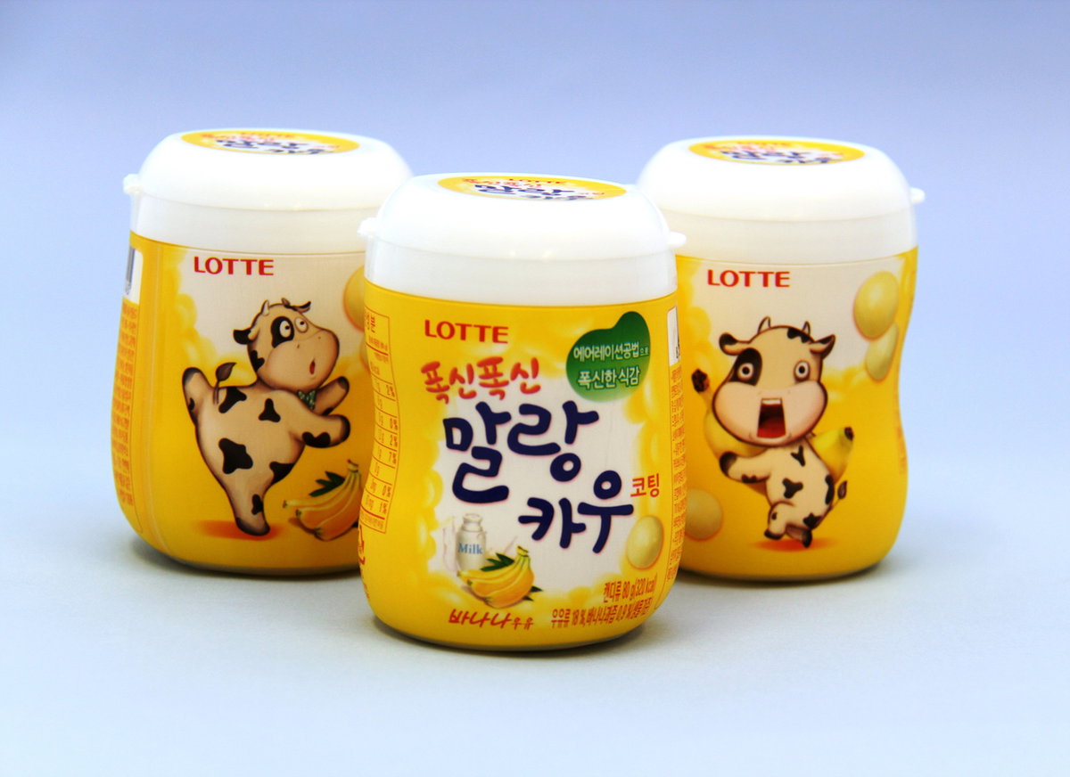 ▲말랑카우 바나나우유맛 (사진=롯데제과 제공)