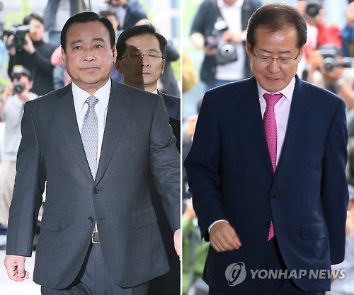 이완구 전 국무총리(좌) 홍준표 경남도지사 (우)