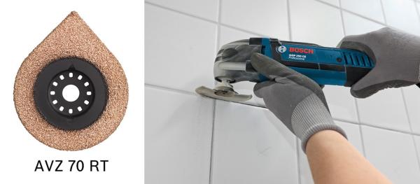 ▲보쉬 &lsquo;GOP 10.8V-LI&rsquo;에 &lsquo;AVZ 70 RT&rsquo;를 결합한 사용 이미지 (사진 : 보쉬(BOSCH) 제공)