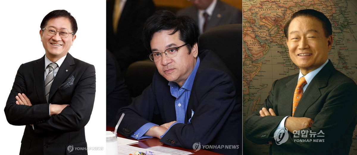 서경배 아모레퍼시픽 그룹 회장 (좌) 이재현 CJ 그룹 회장 (중) 임성기 한미약품 회장 (우) 