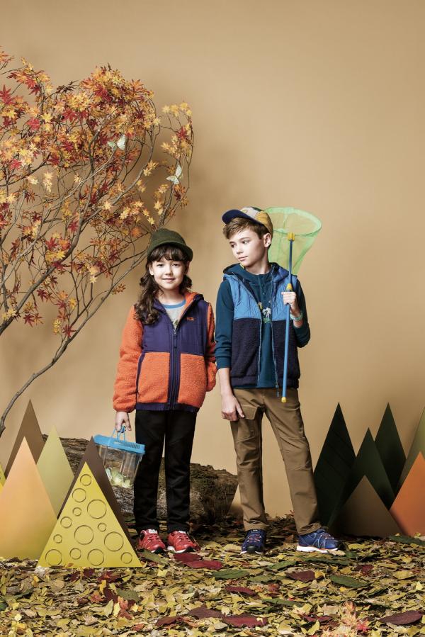 ▲(왼쪽부터 패딩을 믹스하여 보온성을 높인 &lsquo;KID 플리스 재킷&rsquo;, 베스트 스타일의 &lsquo;KID 플리스 베스트&rsquo;(사진 : K2 제공)