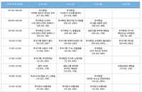 추석 연휴 예능 특집 방송 편성표 (2015 ver)