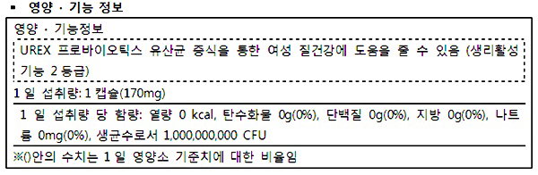 엘레나 영양 기능정보